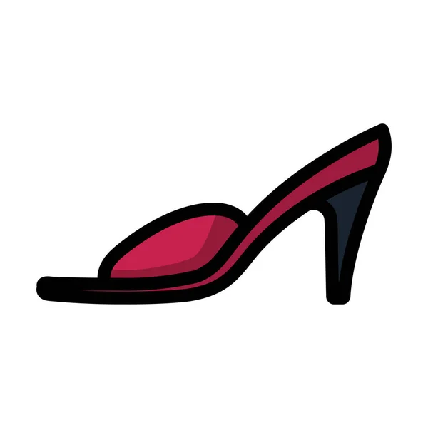 Femme Pom Pom Shoe Icon Contour Audacieux Modifiable Avec Conception — Image vectorielle