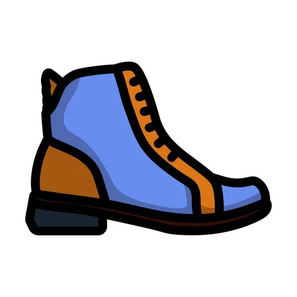 Mujer Boot Icon Esquema Audaz Editable Con Diseño Relleno Color — Vector de stock