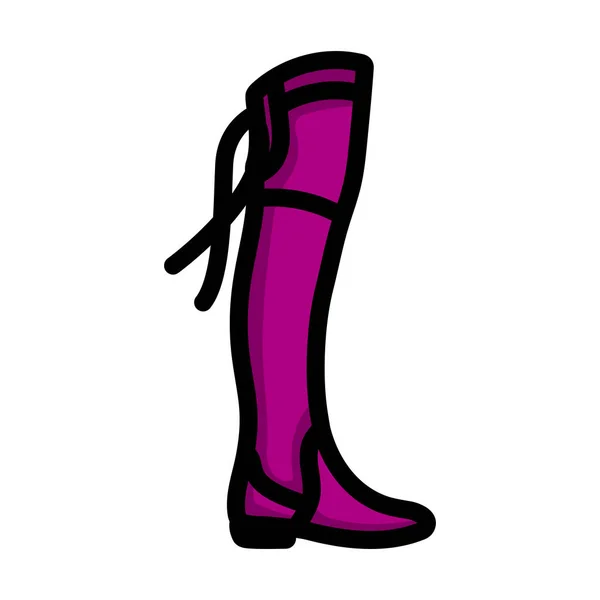 Hessian Boots Icon Upravitelný Tučný Obrys Barevným Vzorem Vektorová Ilustrace — Stockový vektor