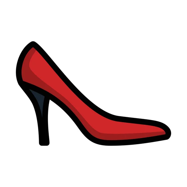 Middle Heel Shoe Icon Editable Bold Outline Color Fill Design — Stock Vector