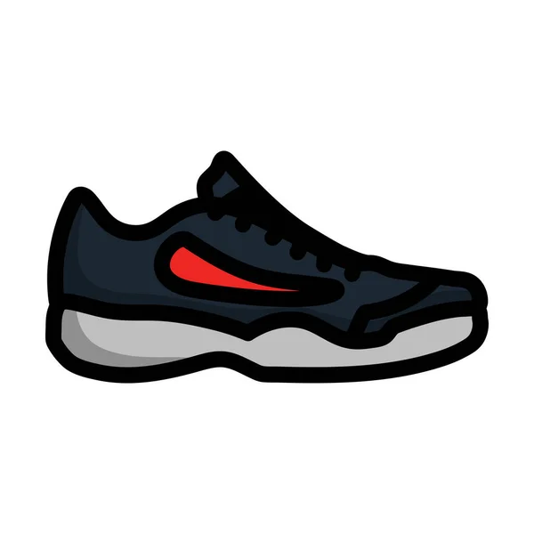 Sneaker Icon Editable Bold Outline Color Fill Design Vector Illustration — Stock Vector