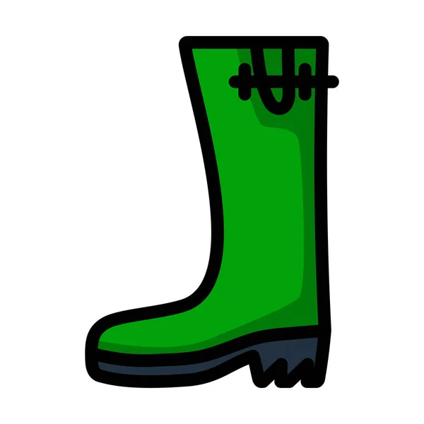 Rubber Boot Icon Editable Bold Outline Color Fill Design Vector — Stock Vector