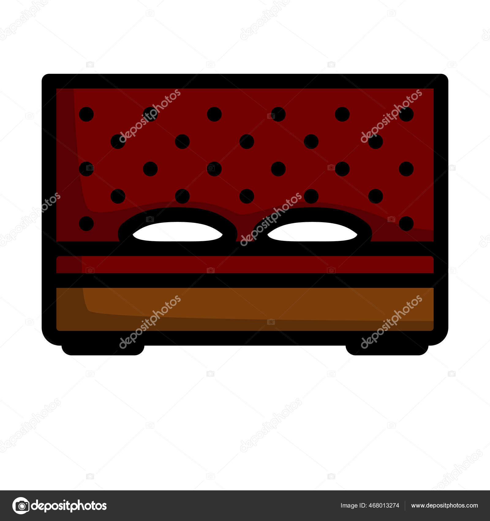 Icono Cama King Size Esquema Audaz Editable Con Diseño Relleno Imagen