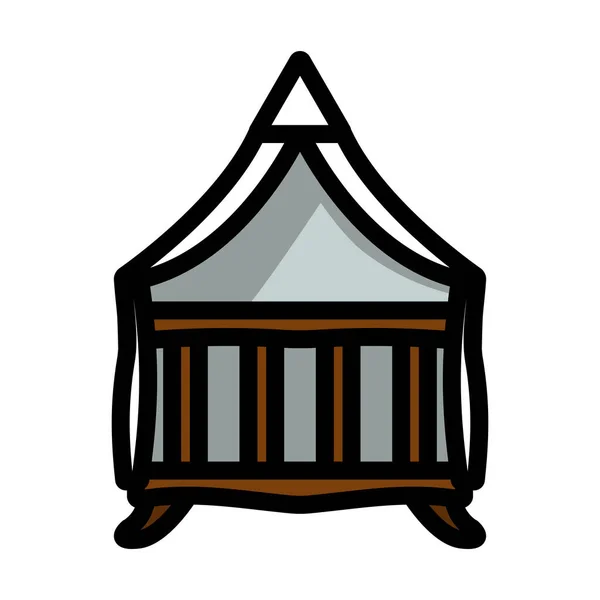 Crib Canopy Icon Esboço Negrito Editável Com Design Preenchimento Cores — Vetor de Stock