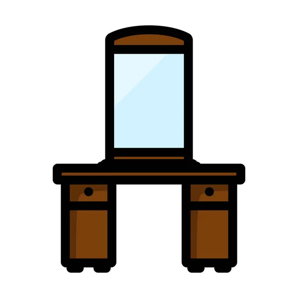 Dresser Mirror Icon Editable Bold Outline Color Fill Design Vector — Stock Vector