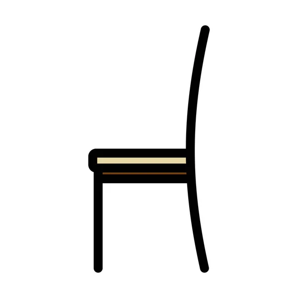 Modern Sandalye Simgesi Renk Doldurma Tasarımı Ile Düzenlenebilir Kalın Tasarım — Stok Vektör