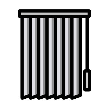 Ofis Dikey Körlüğü Simgesi. Renk Doldurma Tasarımı ile Düzenlenebilir Kalın Tasarım. Vektör İllüstrasyonu.