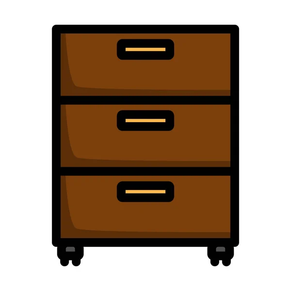 Icono Del Gabinete Oficina Esquema Audaz Editable Con Diseño Relleno — Vector de stock