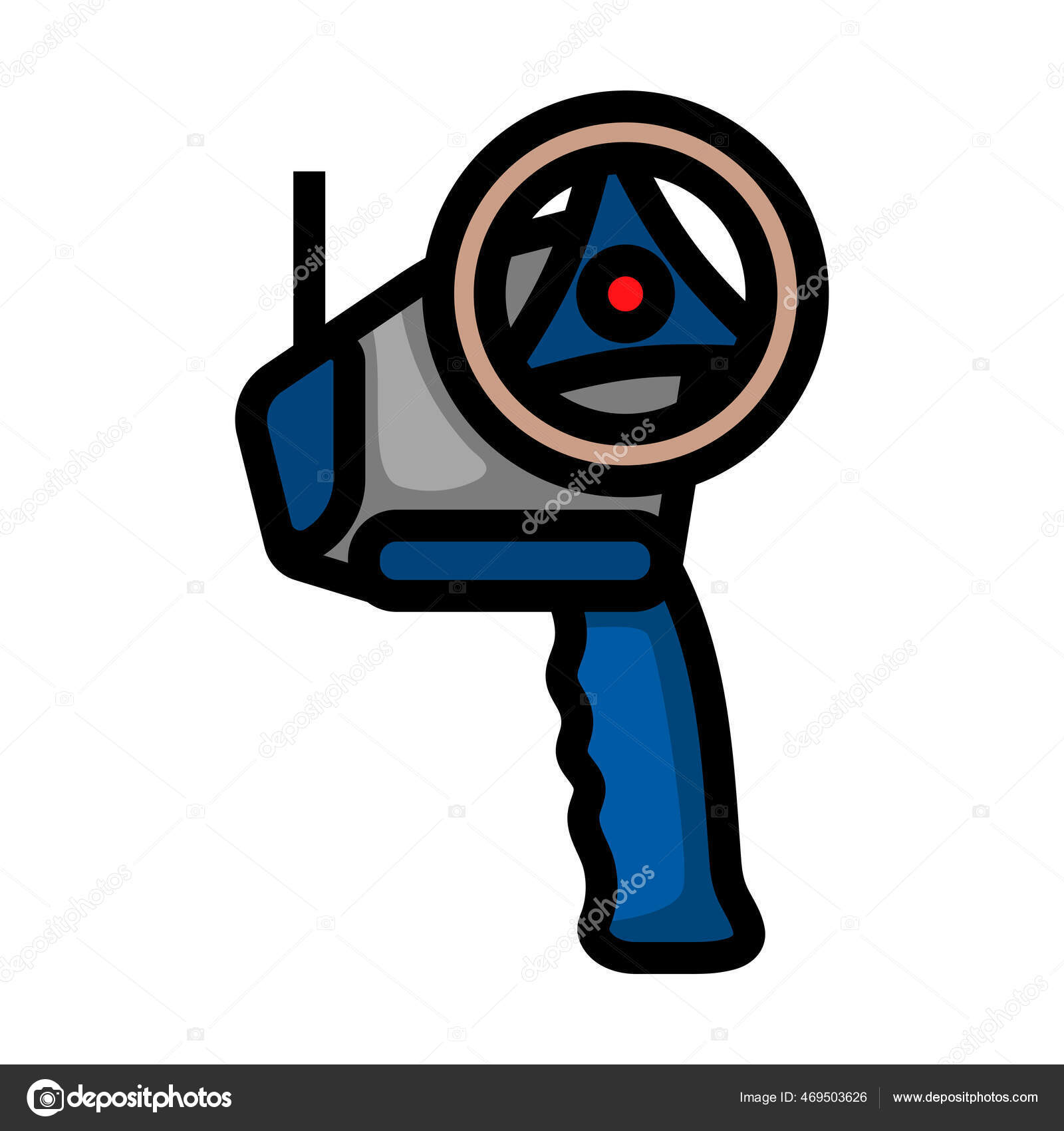 Scotch Tape Dispenser Icon Editable Bold Outline Color Fill Design Stock Vector Image by ©angelp
