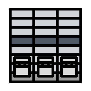 Depo Lojistik Kavram Simgesi. Renk Doldurma Tasarımı ile Düzenlenebilir Kalın Tasarım. Vektör İllüstrasyonu.