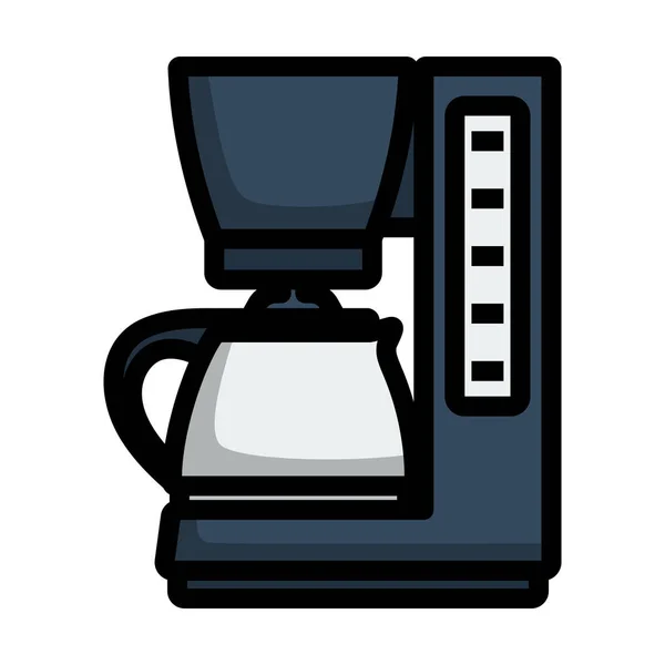 Kitchen Coffee Machine Icon Editable Bold Outline Color Fill Design — Stock Vector