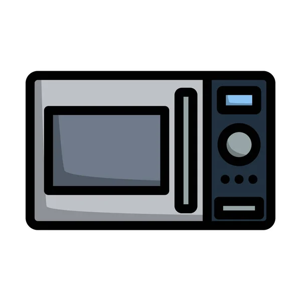 Micro Wave Oven Icon Editable Bold Outline Color Fill Design — Stock Vector