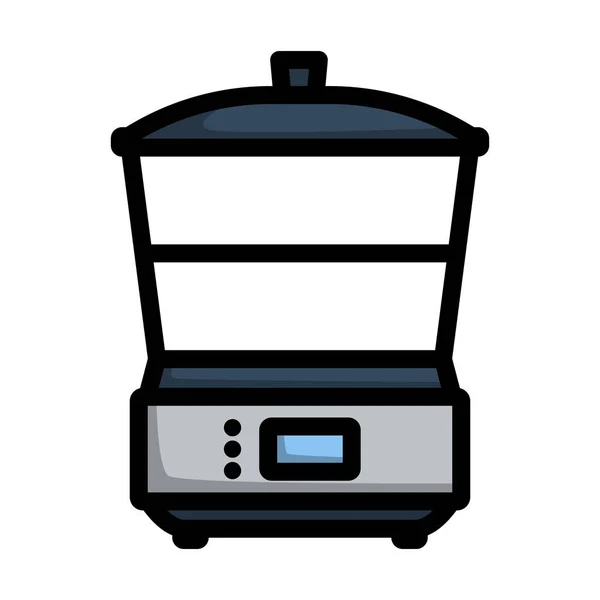 Cocina Steam Cooker Icono Esquema Audaz Editable Con Diseño Relleno — Archivo Imágenes Vectoriales