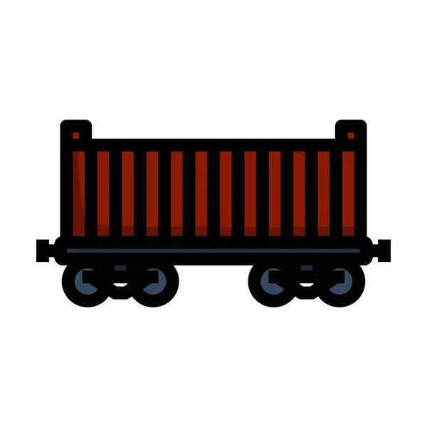 Εικονίδιο Εμπορευματοκιβωτίων Σιδηροδρομικού Φορτίου Επεξεργάσιμο Τολμηρό Περίγραμμα Χρώμα Πλήρωσης Σχεδιασμό — Διανυσματικό Αρχείο