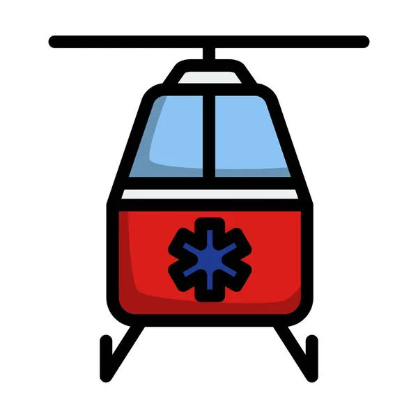Icono Evacuación Médica Esquema Audaz Editable Con Diseño Relleno Color — Vector de stock