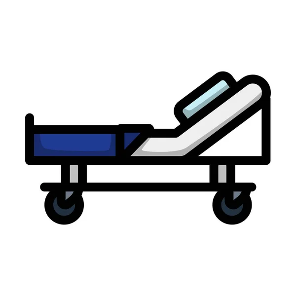 Ikona Szpitalnego Łóżka Edytowalny Pogrubiony Kontur Kolorowym Wzorem Wypełniacza Ilustracja — Wektor stockowy