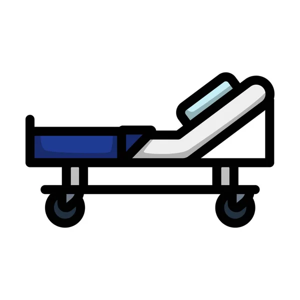 Icono Cama Hospital Esquema Audaz Editable Con Diseño Relleno Color — Vector de stock