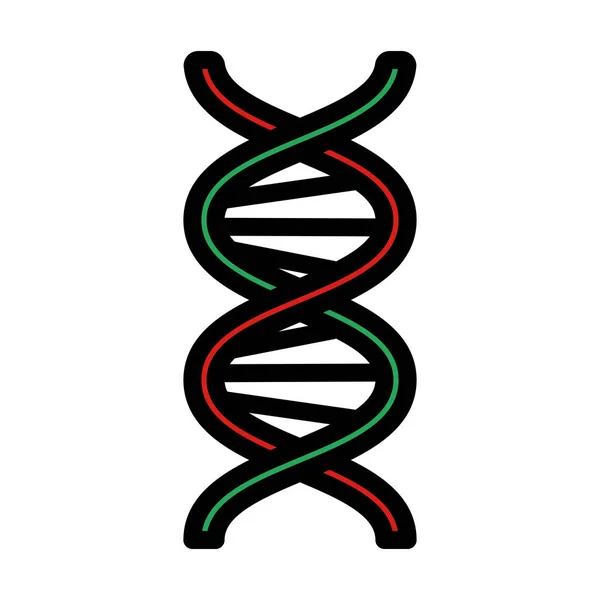 Dna Ikoon Bewerkbare Bold Outline Met Kleur Invullen Ontwerp Vector — Stockvector