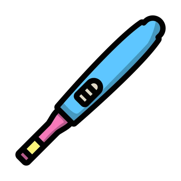 Ikona Testu Ciążowego Edytowalny Pogrubiony Kontur Kolorowym Wzorem Wypełniacza Ilustracja — Wektor stockowy