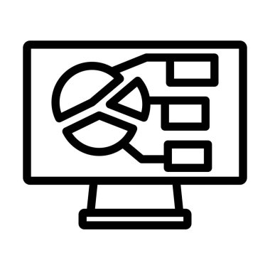 Analitik Diyagram Simgesi ile İzle. Düzenlenebilir Cesur Tasarım. Vektör İllüstrasyonu.