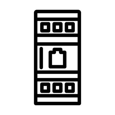 Sunucu Rack Simgesi. Düzenlenebilir Cesur Tasarım. Vektör İllüstrasyonu.