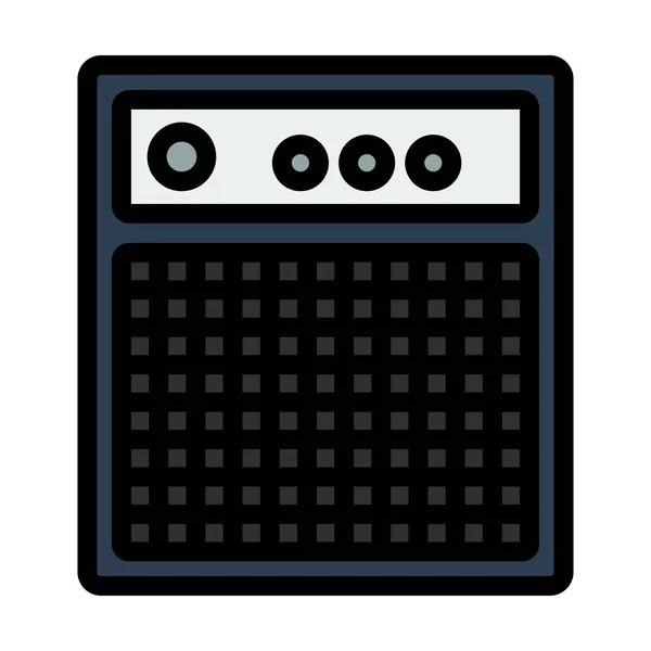 Audio Monitor Icon Editierbare Kühne Umrisse Mit Farbfülldesign Vektorillustration — Stockvektor