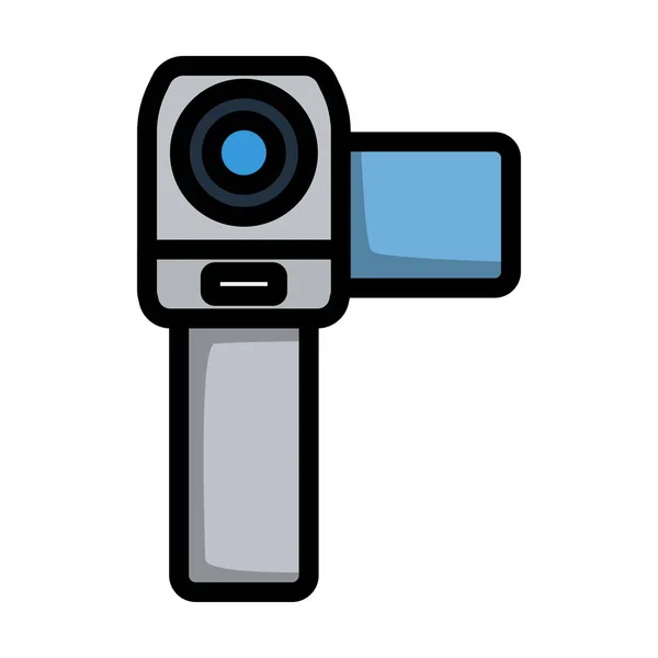 Video Camera Icon Editable Bold Outline Color Fill Design Vector — Stock Vector