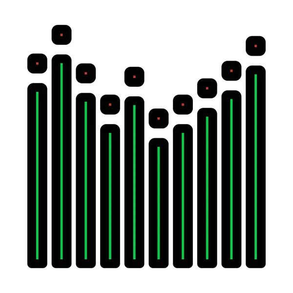 Grafikus Kiegyenlítő Ikon Szerkeszthető Félkövér Vázlat Színes Töltelék Design Vektorillusztráció — Stock Vector