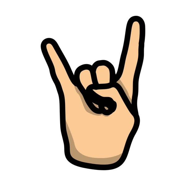 Rock Hand Icon Esquema Audaz Editable Con Diseño Relleno Color — Vector de stock