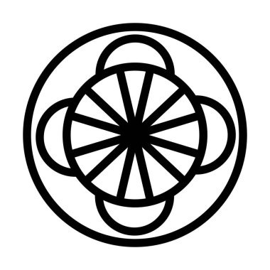 Atlıkarınca Üst Görünüm Simgesi. Düzenlenebilir Cesur Tasarım. Vektör İllüstrasyonu.