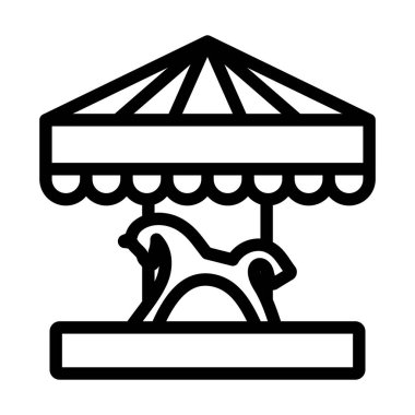 Çocuklar Atlı Süvari Simgesi. Düzenlenebilir Cesur Tasarım. Vektör İllüstrasyonu.