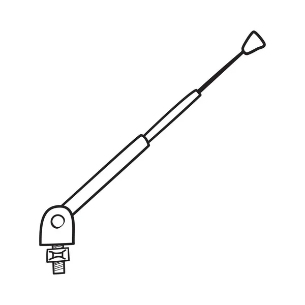 Antenna Component Icon 방송한다 손으로 스케치 디자인 사기적 — 스톡 벡터