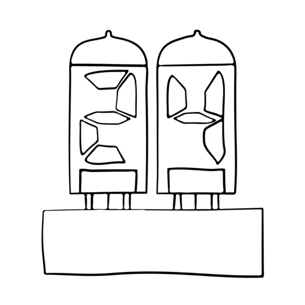 Elektryczna Ikona Lampy Liczbowej Ręcznie Rysowane Szkice Ilustracja Wektora — Wektor stockowy