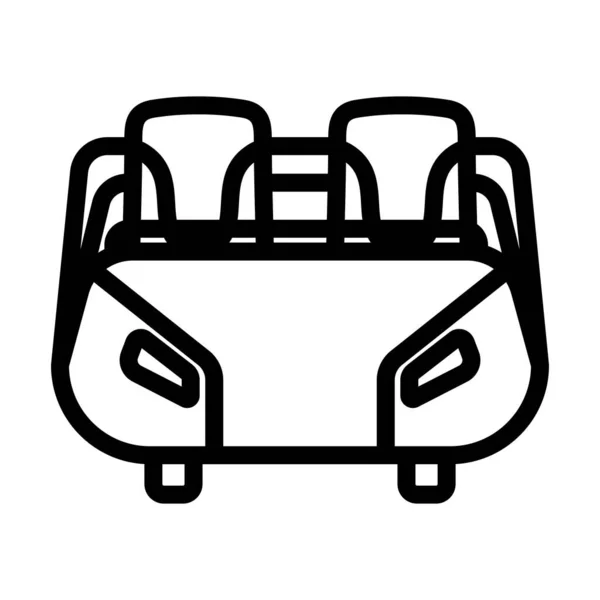 Icono Del Carro Montaña Rusa Diseño Contorno Audaz Editable Ilustración — Vector de stock