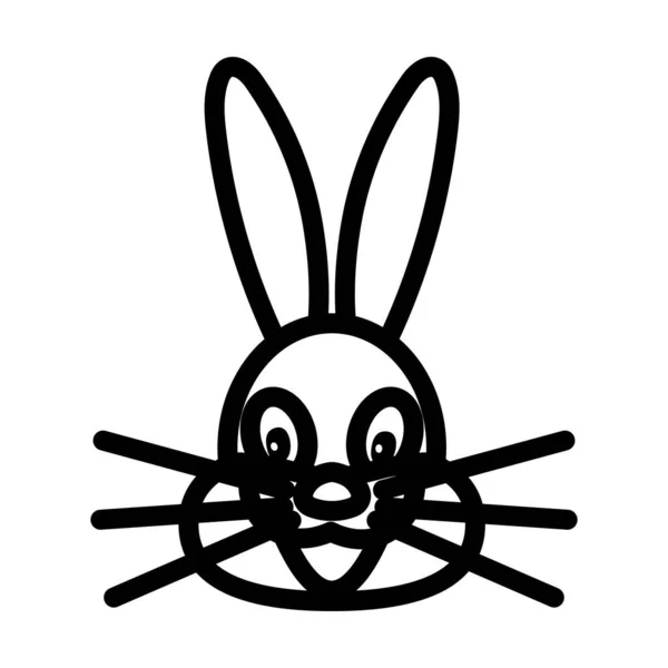 野兔木偶娃娃图标 可编辑的大胆概要设计 病媒图解 — 图库矢量图片