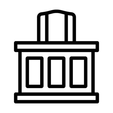 Yargıç Masa Simgesi. Düzenlenebilir Cesur Tasarım. Vektör İllüstrasyonu.