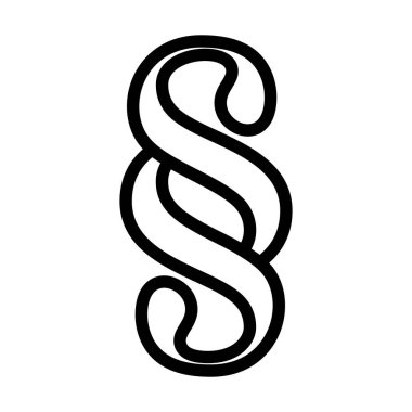 Paragraf Sembol Simgesi Simgesi. Düzenlenebilir Cesur Tasarım. Vektör İllüstrasyonu.