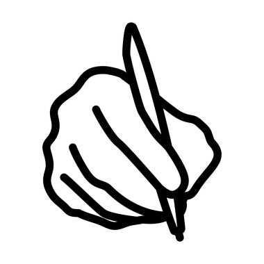 İmza El Simgesi. Düzenlenebilir Cesur Tasarım. Vektör İllüstrasyonu.