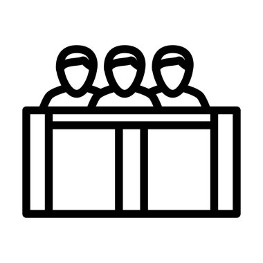 Jüri Simgesi. Düzenlenebilir Cesur Tasarım. Vektör İllüstrasyonu.