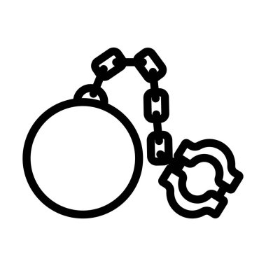 Top ikonlu fetter. Düzenlenebilir Cesur Tasarım. Vektör İllüstrasyonu.