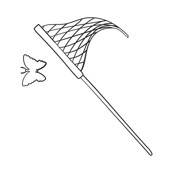 Icône Butterfly Net Esquisse Dessinée Main Illustration Vectorielle — Image vectorielle