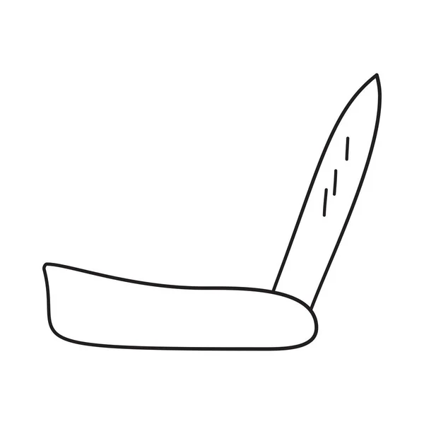 Icon Folding Penknife Hand Drawn Sketch Design Vector Illustration — Stock Vector