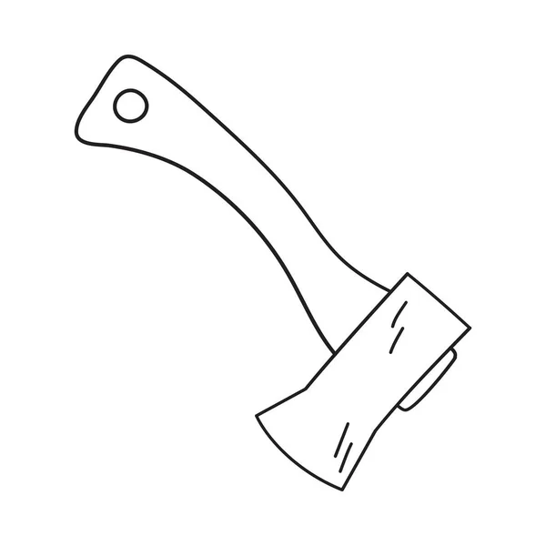 Icon Camping Axe Hand Drawn Sketch Design Vector Illustration — Stock Vector