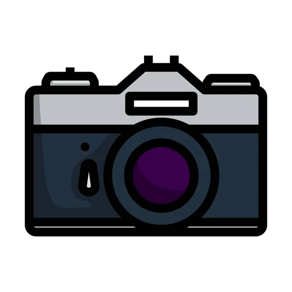 Піктограма Фотоапарата Ретро Плівки Сміливий Контур Дизайном Заповнення Кольорів Векторна — стоковий вектор