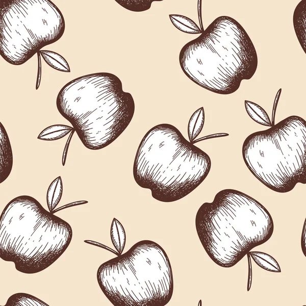 Μοτίβο Θαλασσών Μήλου Χειροποίητο Σκίτσο Ρετρό Vintage Σχεδιασμός Εικονογράφηση Διανύσματος — Διανυσματικό Αρχείο