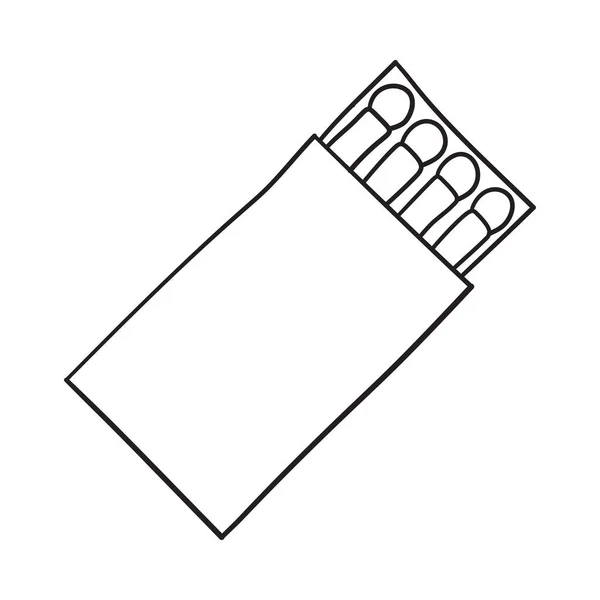 Kibrit Kutusu Simgesi Çizimi Tasarımı Vektör Llüstrasyonu — Stok Vektör
