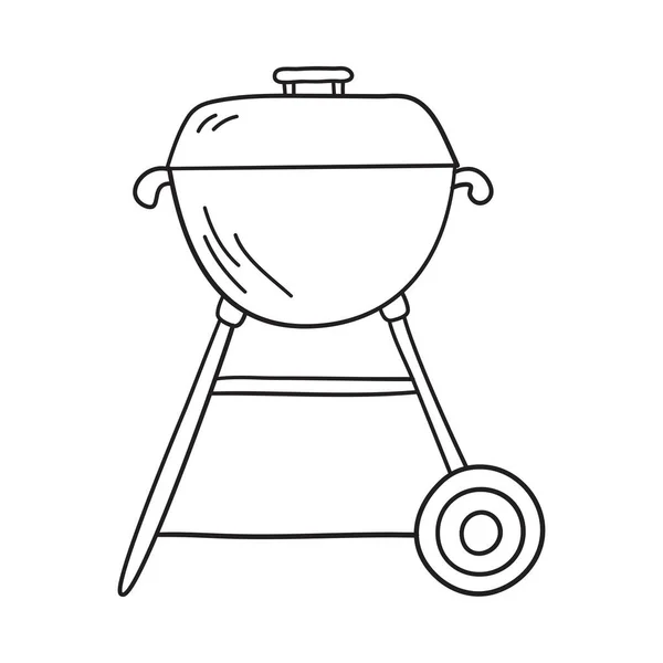 Ikonen Grill Handritad Skiss Design Vektor Illustration — Stock vektor