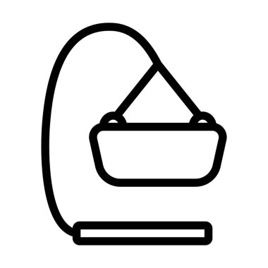 Bebek Asılmış Beşik Simgesi. Düzenlenebilir Cesur Tasarım. Vektör İllüstrasyonu.