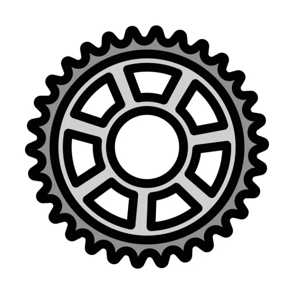 Bike Gear Star Icon Επεξεργάσιμο Τολμηρό Περίγραμμα Χρώμα Πλήρωσης Σχεδιασμό — Διανυσματικό Αρχείο