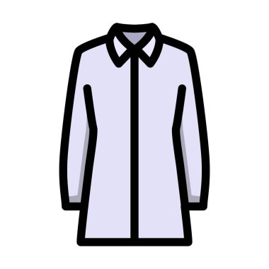 İş Bluzu Simgesi. Renk Doldurma Tasarımı ile Düzenlenebilir Kalın Tasarım. Vektör İllüstrasyonu.